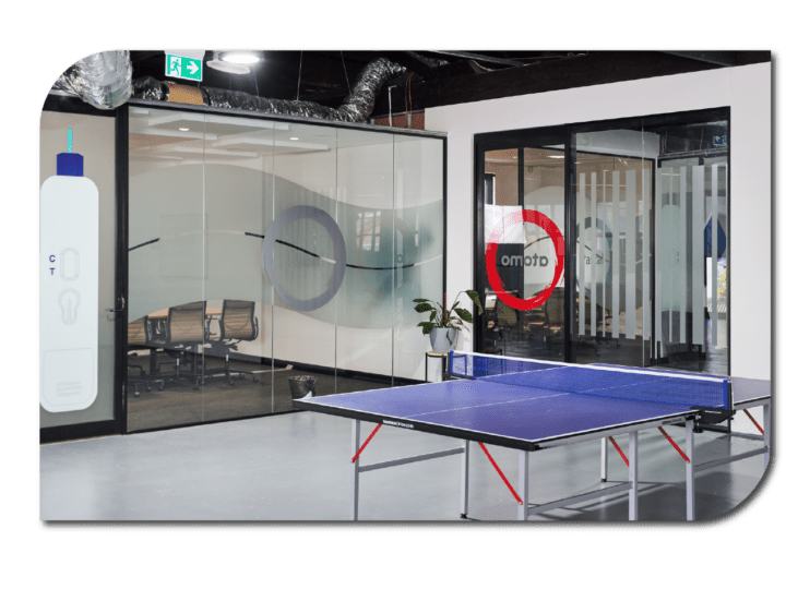 An office with a table tennis table
