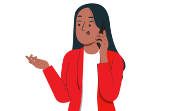 Woman having animated conversation on a phone