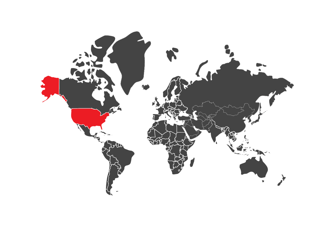 map of the world with regions periodically highlighted in red