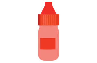 A red liquid bottle with a red cap, perfect for storing and dispensing liquids